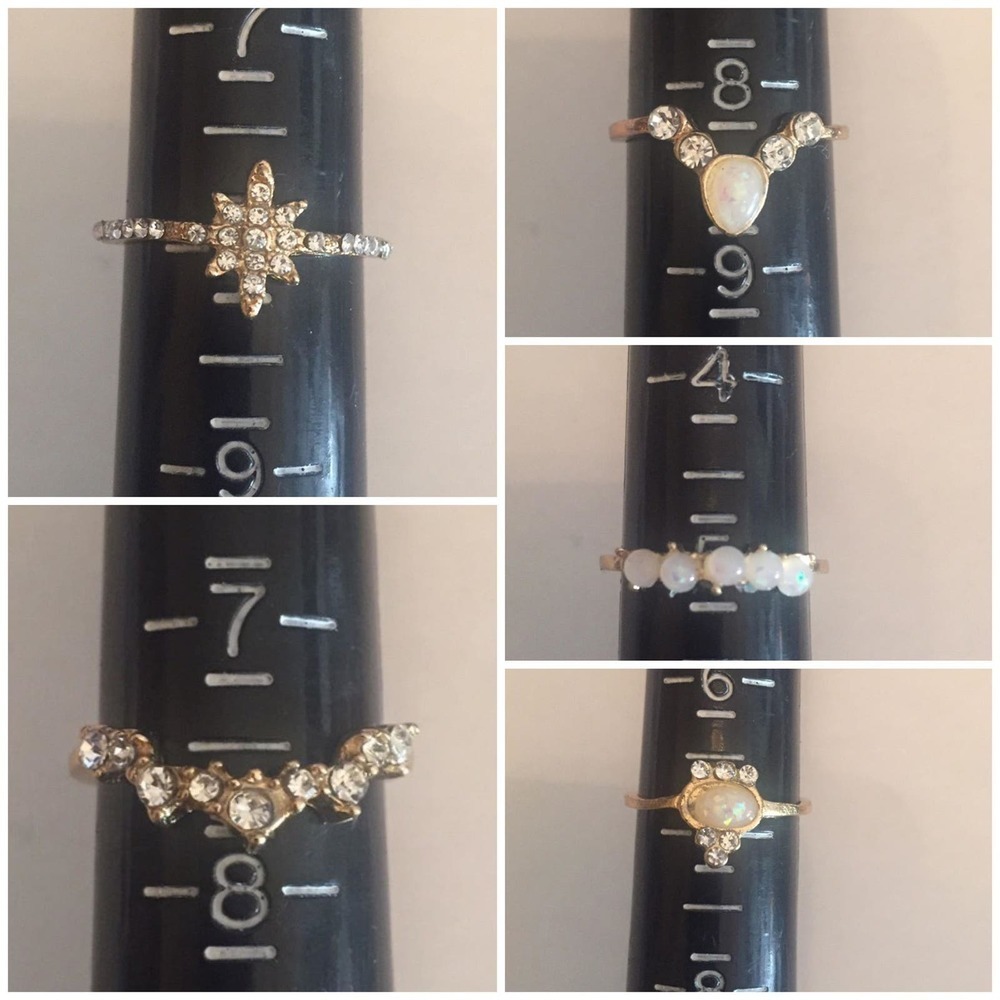 10 Piece Golden Starburst Midi Ring Set - Picture 5 of 7